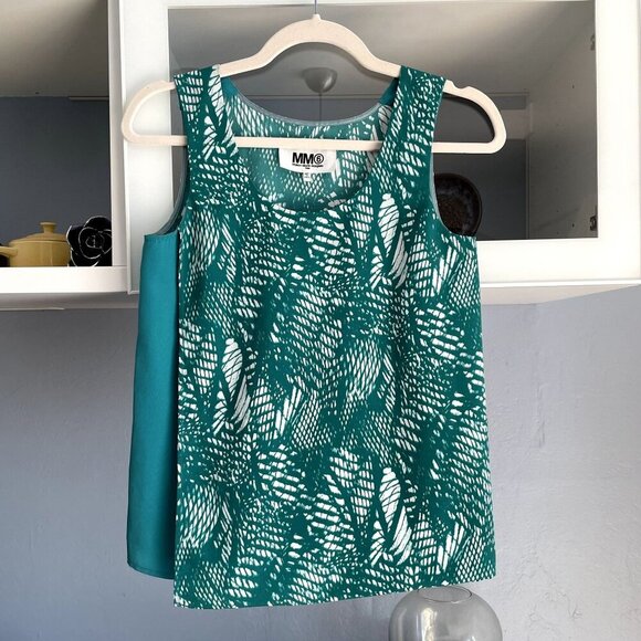 Maison Martin Margiela Tops - Maison Martin Margiela MM6 Tank Top Green White